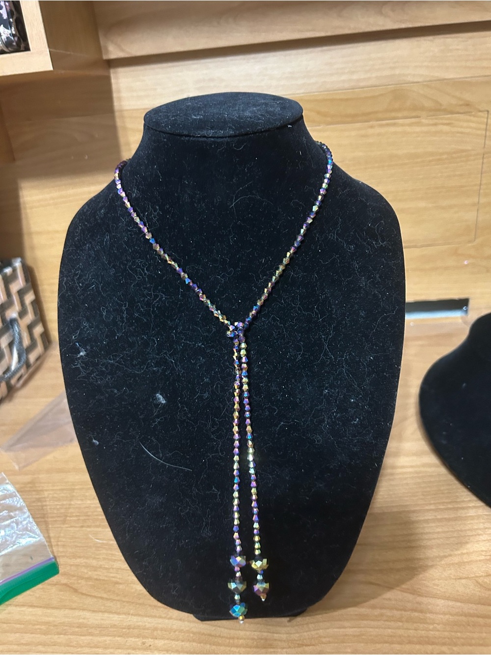 Sparkly purple Crystal Lariat rope Necklace